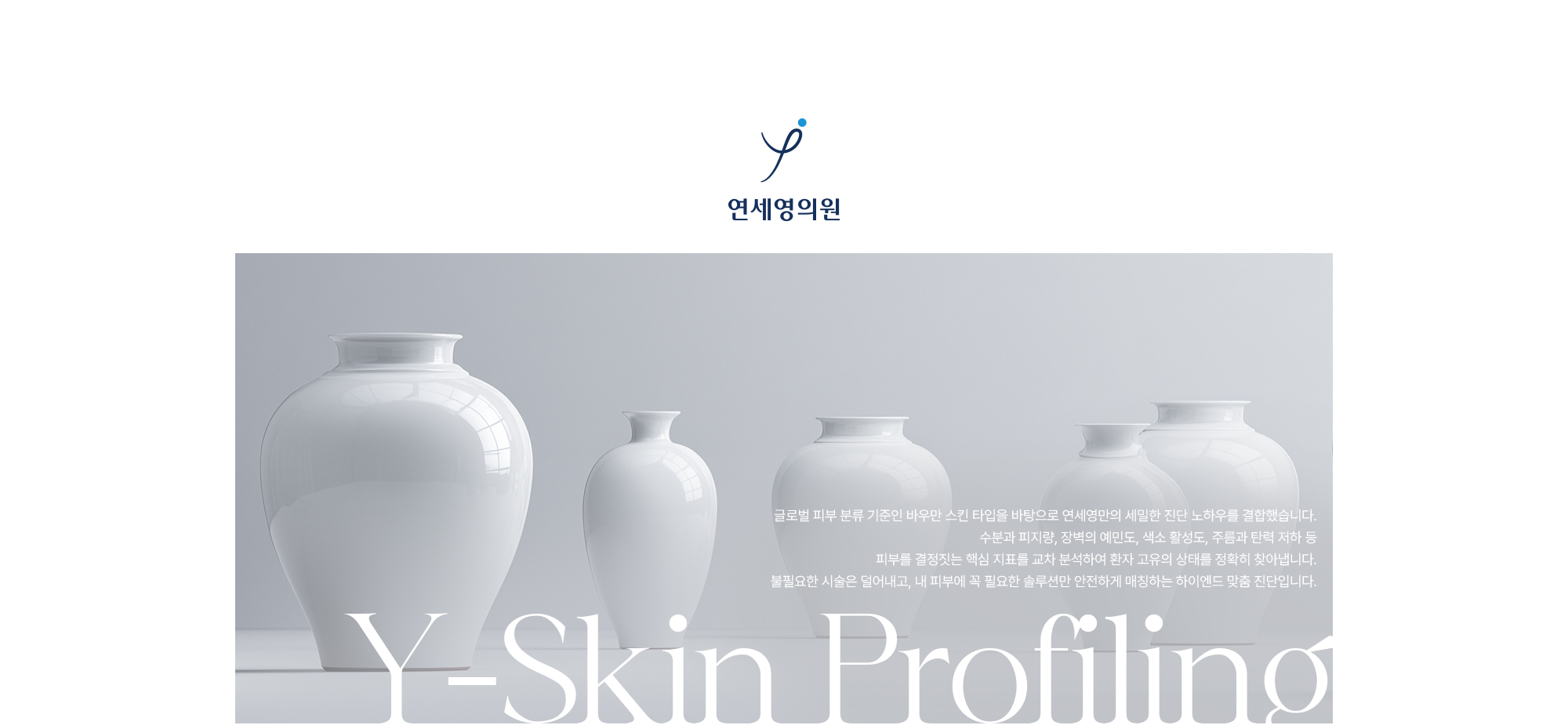 [Y-Skin 프로파일링] 바우만 스킨 타입 기반 연세영만의 세밀한 진단으로 내 피부에 꼭 필요한 솔루션만 안전하게 매칭하는 하이엔드 맞춤 진단입니다